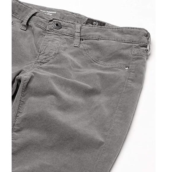 AG - Adriano Goldschmed Grey Corduroy 'The Legging Super Skinny' Mid-Rise Pant - Picture 4 of 14